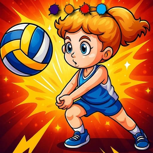 Volleyball Fun Coloring